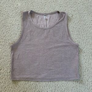 Beyond Yoga featherweight spacedye top notch cropped tank - chai